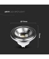 GU10 12W dimbar AR111 LED pære - RA90, 4000K, 40 grader, 1031lm