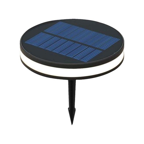 2W Solcelle LED spot med spyd - IP54, 3000K, sort, 1.8W solpanel, inkl. batteri