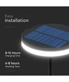 2W Solcelle LED spot med spyd - IP54, 3000K, sort, 1.8W solpanel, inkl. batteri