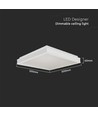 48W dimbar LED designer taklampe - Firkantet, hvit, IP44, 420x420mm, 4000K
