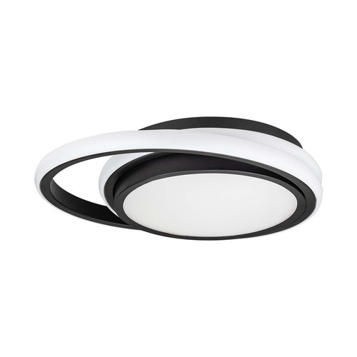 38W LED designer taklampe - Sort, dobbel rund, Ø45cm, 4000K, 4050lm, IP20