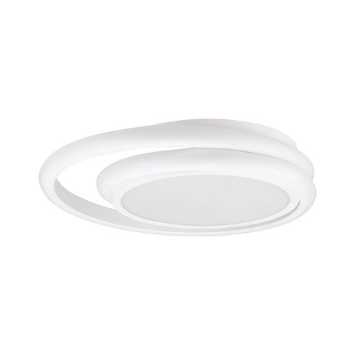 38W LED designer taklampe, hvit - Dobbel ring, Ø45cm, 4050lm, 4000K, IP20