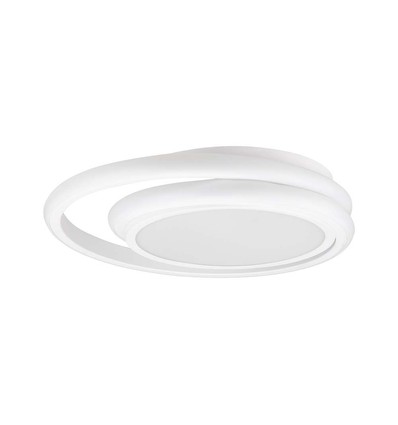 38W LED designer taklampe, hvit - Dobbel ring, Ø45cm, 4050lm, 4000K, IP20