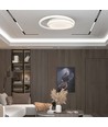 38W LED designer taklampe, hvit - Dobbel ring, Ø45cm, 4050lm, 4000K, IP20