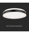 24W LED designer taklampe - Ø45cm, 2500lm, sort, rund, 4000K, IP20