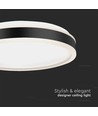 24W LED designer taklampe - Ø45cm, 2500lm, sort, rund, 4000K, IP20