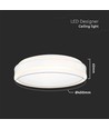 24W LED designer taklampe - Ø40cm, 2500lm, 4000K, hvit, rund