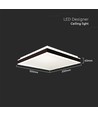 18W LED designer taklampe, kvadratisk - Sort, 1490lm, 35x35cm, 4000K, IP20 innendørs