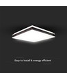 18W LED designer taklampe, kvadratisk - Sort, 1490lm, 35x35cm, 4000K, IP20 innendørs