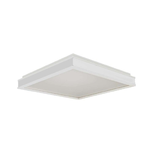 24W LED Designer taklampe, kvadratisk - 400x400mm, 2450lm, hvit kant, 4000K, IP20 innendørs