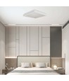 24W LED Designer taklampe, kvadratisk - 400x400mm, 2450lm, hvit kant, 4000K, IP20 innendørs