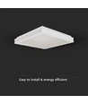 24W LED Designer taklampe, kvadratisk - 400x400mm, 2450lm, hvit kant, 4000K, IP20 innendørs