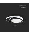 24W LED designer taklampe - Ø31cm, 4000K, sort, dobbelt sirkel design, IP20