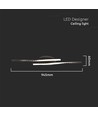 12W LED designer taklampe - 105lm/W, 94,5cm, sort finish, varm hvit, 3000K