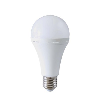 E27 12W LED pære med nødlys - A80, 4000K, 3,5-4,5 timers batteritid, oppladbar