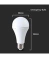 E27 15W LED nødlyspære med batteri - A90, 4000K, 3,5-4,5 timers batteritid, kan brukes som lommelykt
