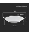 3W Ø10cm LED innfellingspanel - Hull: Ø8 cm, Mål: Ø10 cm, 330lm, nøytral hvit