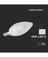 3,7W LED kronelyspære E14 - Plast, Samsung Chip, C37