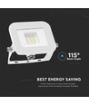 10W LED lyskaster, hvit - Samsung LED chip, IP65, ultra-tynt design, 4000K, utendørs