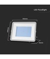 200W LED lyskaster, Samsung LED chip - 185lm/W, IP65, 4000K, sort, 5 års garanti