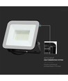 50W LED lyskaster med Samsung Chip - 100lm/W, IP65, grå kropp, 6500K, utendørs