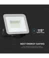 50W LED lyskaster med Samsung Chip - 100lm/W, IP65, grå kropp, 6500K, utendørs