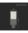 20W LED solcelle gatelampe - 2500lm, IP65, 6500K, inkl. solpanel og monteringsbrakett