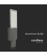 35W LED solcelle gatelampe - 4000K, Bridgelux chip, IP65, grå, inkl. 70W solpanel og batteri