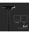 2W LED solcelle hagespot med spyd - IP65, 3-i-1 CCT, sort, bevegelsessensor, aluminiumsfot