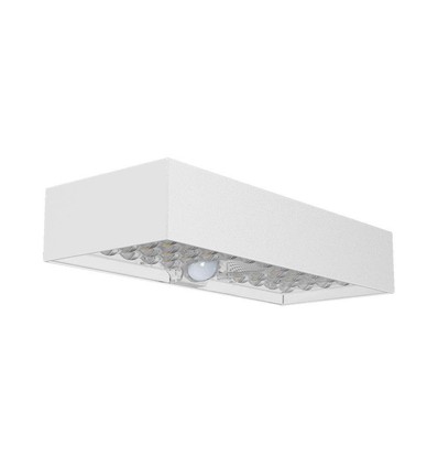 6W LED solcelle vegglampe med sensor - 900lm, IP65, hvit, 4000K, inkl. batteri