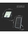 30W Solara LED lyskaster med solcelle - IP65, PIR sensor, 6400K, sort, LiFePO4 batteri