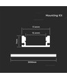 2m aluprofil sett for LED-stripe - Påbygging, inkl. deksel, endestykker og monteringsklips