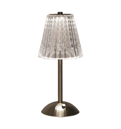 2,4W oppladbar LED bordlampe - Touch dimbar, 3-i-1 CCT, USB-C, Nickel Sand