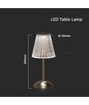 2,4W oppladbar LED bordlampe - Touch dimbar, 3-i-1 CCT, USB-C, Nickel Sand