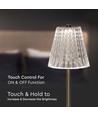 2,4W oppladbar LED bordlampe - Touch dimbar, 3-i-1 CCT, USB-C, Nickel Sand