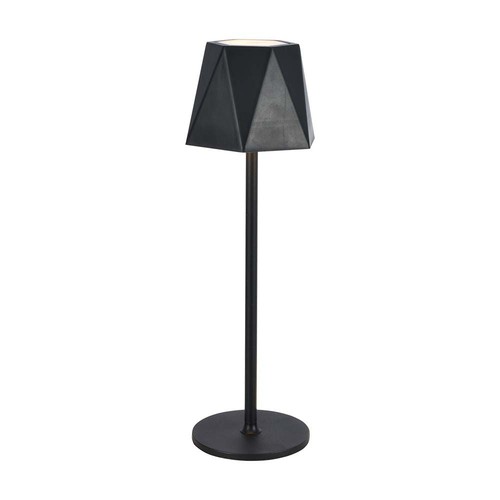 1,5W oppladbar LED bordlampe, sort - 150lm, 3-i-1 CCT, touch dimbar, 5V, inkl. batteri