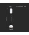 5W LED pendel, hvit - Klokkeformet, 500lm, 3000K, 60 grader, IP20
