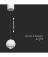 5W LED pendel, hvit - Klokkeformet, 500lm, 3000K, 60 grader, IP20