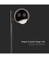 6W LED bordlampe i sort metall - 500lm, 3000K, IP20 innendørs, høyde 44,5cm