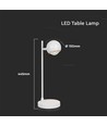 5-6W retro metall LED bordlampe - Hvit, 3000K, 500lm, 45cm høyde, inkl. lyskilde