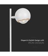 5-6W retro metall LED bordlampe - Hvit, 3000K, 500lm, 45cm høyde, inkl. lyskilde