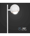 5-6W retro metall LED bordlampe - Hvit, 3000K, 500lm, 45cm høyde, inkl. lyskilde