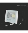 40W LED solcelle lyskaster - IP65, med solcellepanel og fjernkontroll, utendørs
