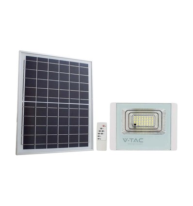 40W LED solcelle lyskaster - IP65, 6400K, hvit kropp, utendørs