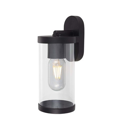 E27 vegglampe med opp/ned lys - IP44 utendørs, matt sort, uten lyskilde