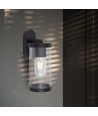 E27 vegglampe med opp/ned lys - IP44 utendørs, matt sort, uten lyskilde