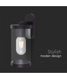 E27 vegglampe med opp/ned lys - IP44 utendørs, matt sort, uten lyskilde