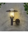 E27 vegglampe med klart glass - Matt sort, IP44, aluminium, uten lyskilde