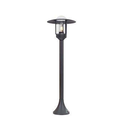 Sort hagelampe lanterne - 97,5cm, IP44 utendørs, klart glass, E27 fatning, uten lyskilde