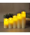 Ø5,3cm LED blokklys, 12,5cm høy - 2700K, batteridrevet, varm hvit, flammeløst hyggelys